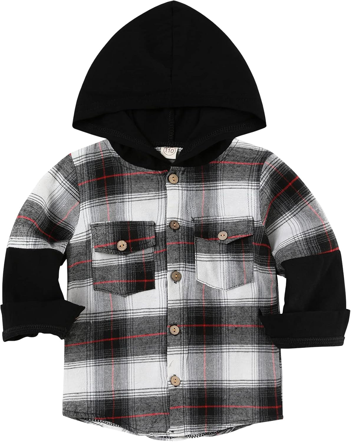 Toddler Baby Boy Hoodie Long Sleeve Plaid Button down Shirt Fall Winter for Kids Clothes