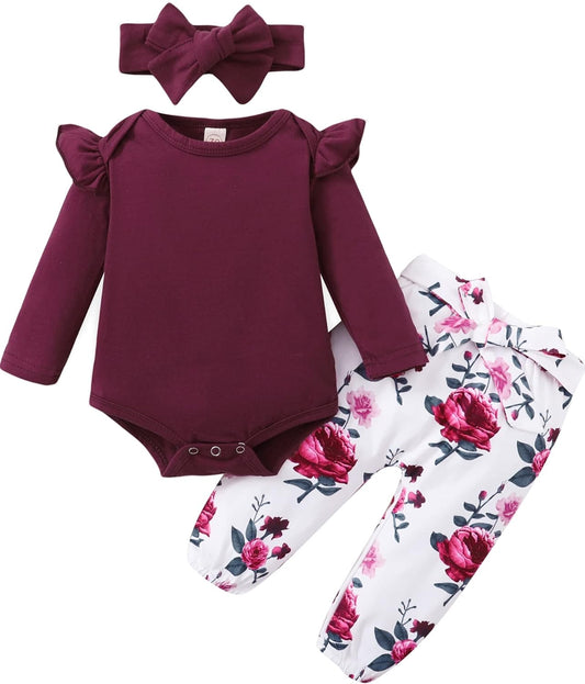 Baby Girl Outfits Infant Mama Girl Baby Clothes Ruffle Romper Camo Pants Set Cute Girl Outfit 3-6 Months Girl Clothes